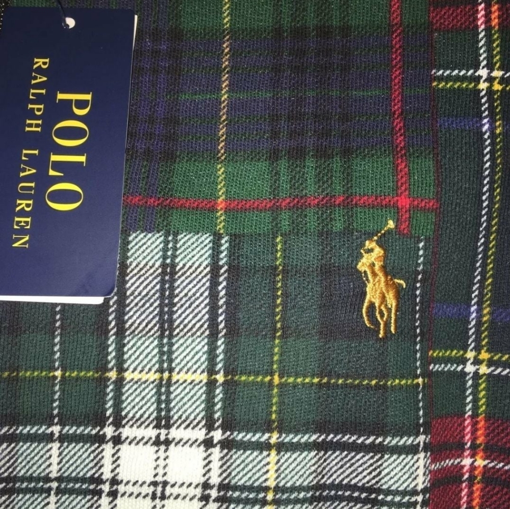 Polo Ralph Lauren Plaid Patchwork Fleece Hoodie Full Zip Up Hooded Jacket - Picture 4 of 4